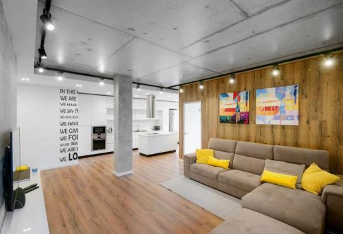 Бетонный потолок в интерьере – нюансы 05