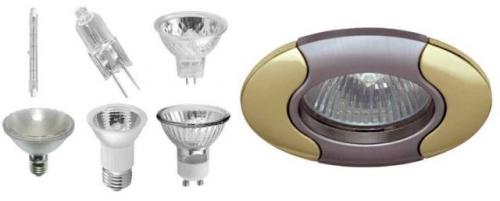 Размеры точечных светильников. Тип лампы и цоколь