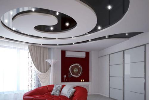 Двухуровневый потолок из гипсокартона и натяжной. Двухуровневый потолок с комбинацией гипсокартона и натяжного полотна