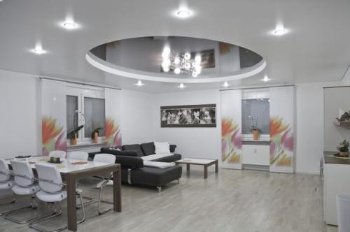 Двухуровневый потолок из гипсокартона и натяжной. Двухуровневый потолок с комбинацией гипсокартона и натяжного полотна