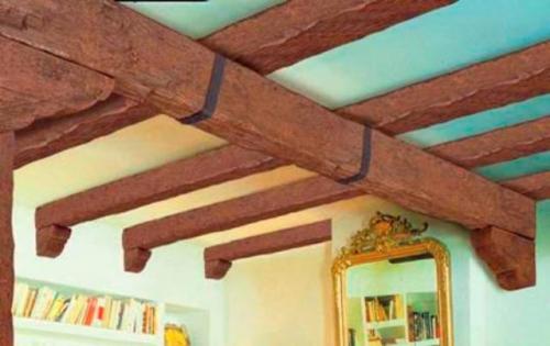 Натяжные потолки в частном доме с балками. Монтаж
