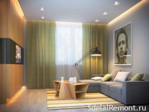 Парящий потолок из гипсокартона с подсветкой по периметру. Характеристика парящего потолка