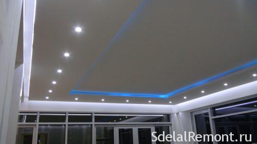 Парящий потолок из гипсокартона с подсветкой по периметру. Характеристика парящего потолка