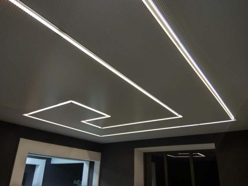 Как менять световые линии на натяжном потолке. Профиль световых линий для натяжных потолков