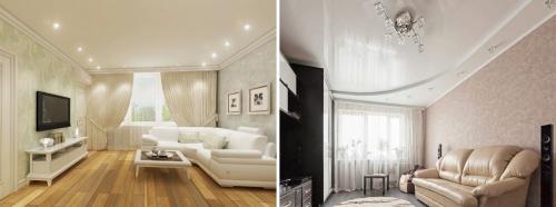 Современный дизайн натяжный потолков. Плюсы и минусы натяжных потолков 09