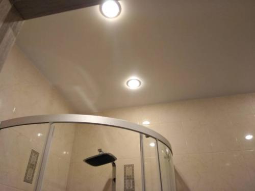 Какой натяжной потолок лучше для ванной. Натяжной потолок в ванной — можно ли делать в ванной натяжной потолок, плюсы, минусы и какой лучше выбрать + фото