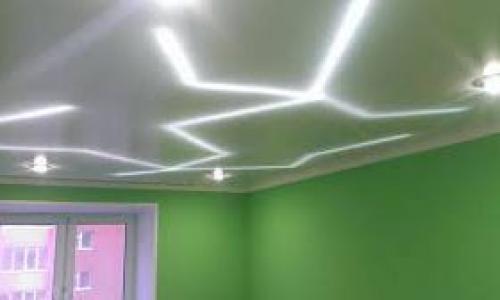 Натяжной потолок с подсветкой по периметру изнутри. Преимущества светодиодной подсветки потолка