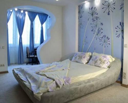 Дизайн спальни в современном стиле. Формы в мебели и отделке 02