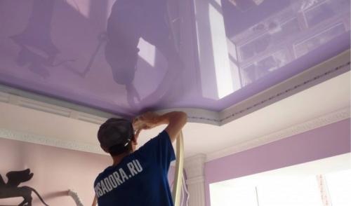 Современный дизайн потолка в спальной комнате. Материалы 04