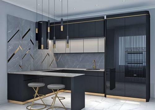 Отделка рабочей стены на кухне идеи. Керамическая плитка