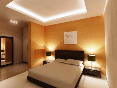 Натяжной потолок в спальне без люстры. Натяжные потолки: как подобрать освещение