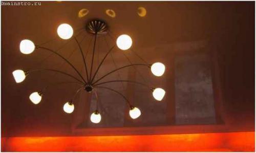 Выбирайте люстру ДО монтажа натяжного потолка. Как подобрать светильники и люстру для натяжного потолка?