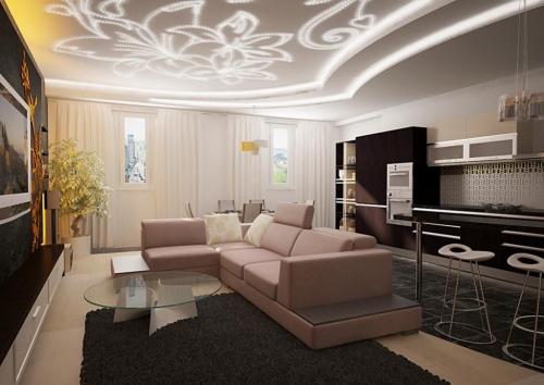 Светящийся натяжной потолок, как основное освещение. Плюсы и минусы натяжного светящегося потолка