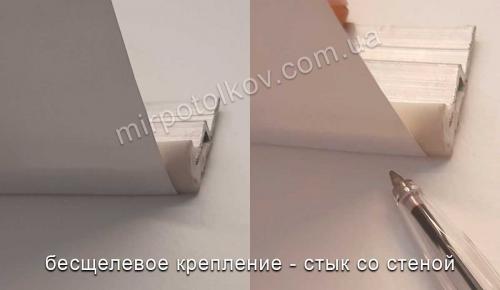 Натяжной потолок без кромки. Натяжные потолки без заглушки