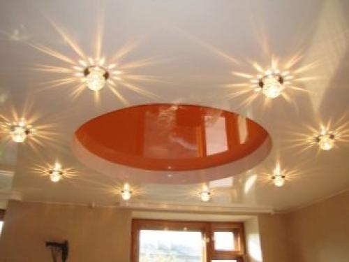 Добавляем светильники в натяжной потолок. Особенности монтажа осветительных приборов в натяжной потолок 18