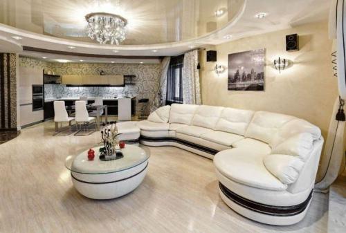 Потолки дизайн натяжные. Натяжной потолок в гостиной