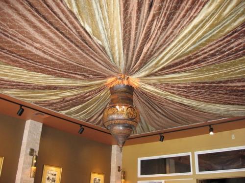 Потолок из ткани своими руками