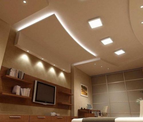Квадратные точечные светильники для натяжных потолков. (+65 фото) Точечные светильники в интерьере 45 фото